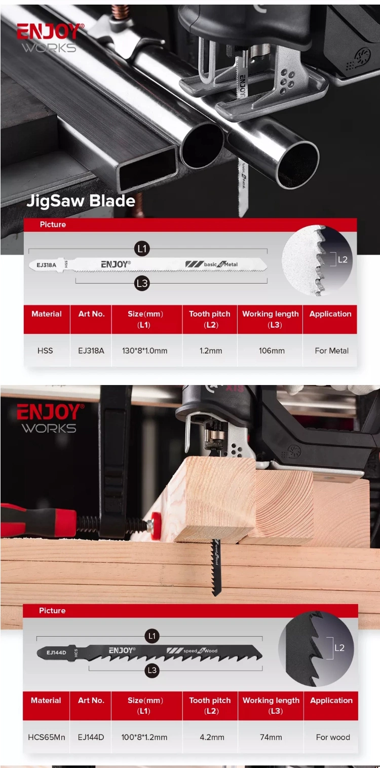 High Quality Jigsaw Blade for Metal Jigsaw Blade for Wood Jigsaw Blade for Plastic